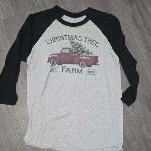 Christmas Tree Farm Long Sleeve Tee - Black and Gray